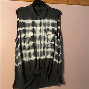 A.N.A. Black Tie Dye blouse